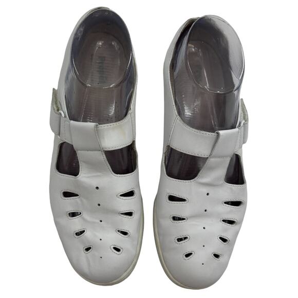 Propet White Leather Sandal Walker Closed Toe Comfort Shoes - Picture 3 of 9